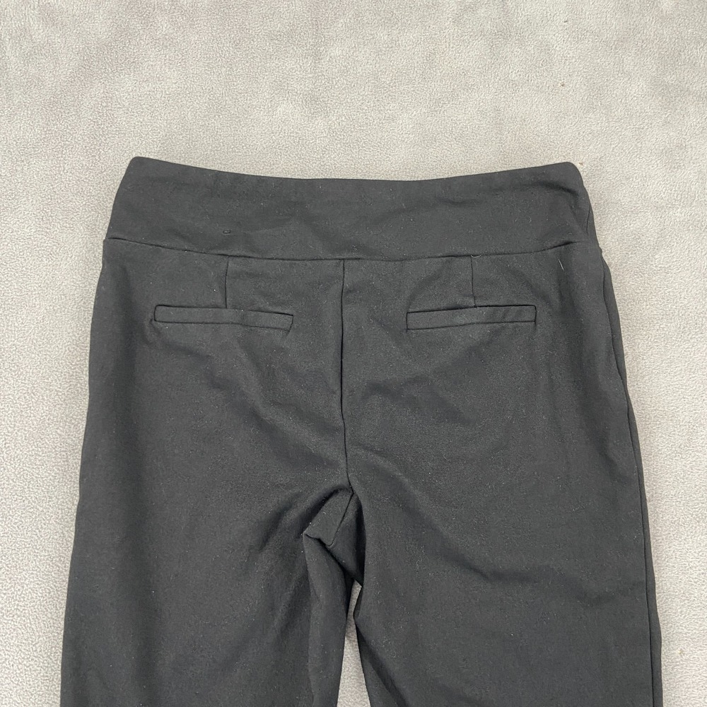 Soho Flare Pants Womens Medium Black Stretch Minimalist High Waisted Pull On - Picture 8 of 9